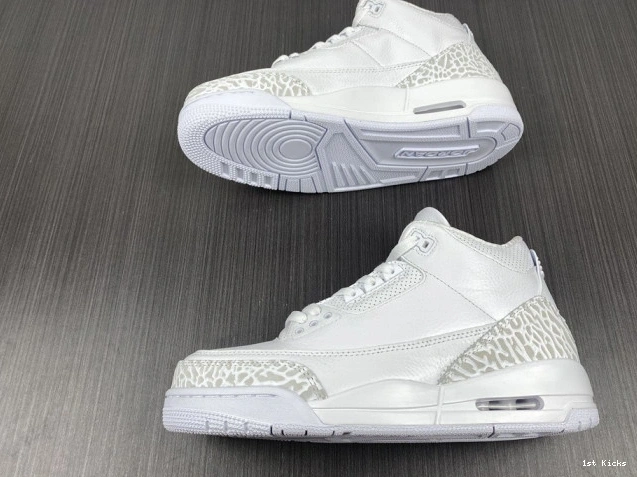 1st Kicks Shoes 429487- 'Triple Jordan GoodFit Air 3 PS White' Retro 952 1201